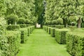 Manicured garden at Manor dÃ¢â¬â¢Eyrignac Royalty Free Stock Photo